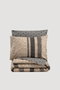L'essentiel linge de maison Arlo - Marrón, Negro y Gris - Juego de funda de edredón doble ranforce